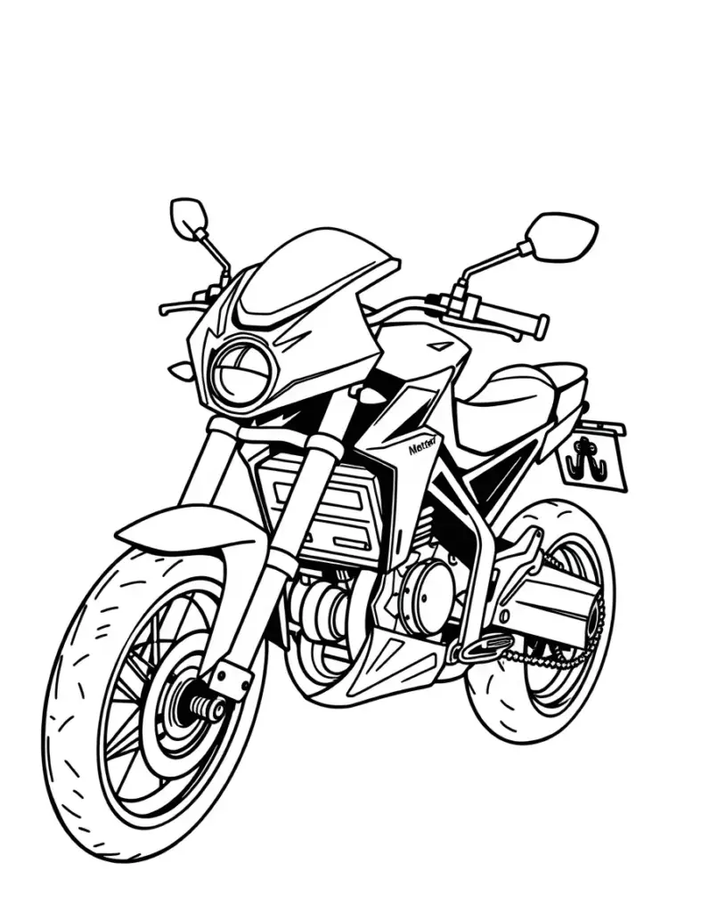 Bike Coloring Image 12