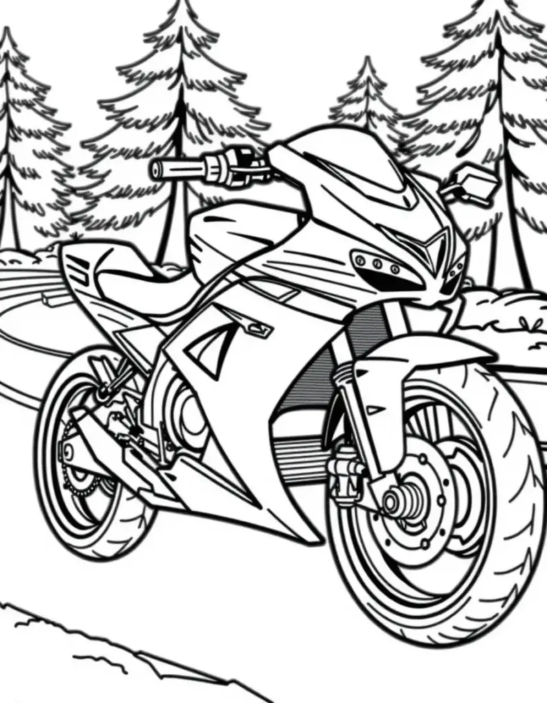 Bike Coloring Image 7